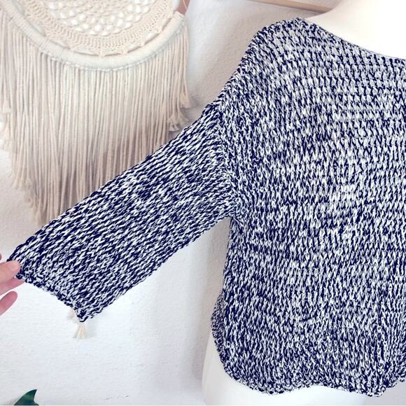 Eileen fisher open knit drop sleeve 3/4 sleeve pullover sweater medium - Picture 2 of 7